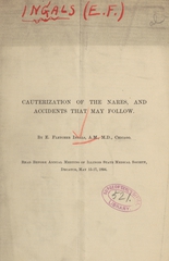 Cauterization of the nares, and accidents that may follow