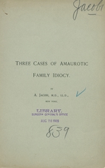 Three cases of amaurotic family idiocy