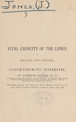 Vital capacity of the lungs in health and disease: vacuum pneumatic spirometer