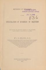 Methods of precision in the investigation of disorders of digestion: read before the Cincinnati meeting of the Mississippi Valley Medical Association, Oct. 13, 1892