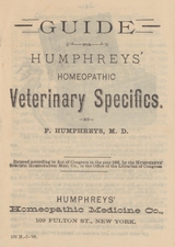 Guide for Humphrey's homeopathic veterinary specifics
