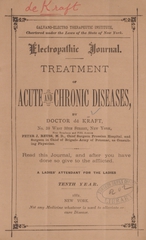 Electropathic journal: treatment of acute and chronic diseases