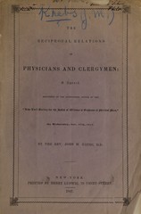 The reciprocal relations of physicians and clergymen