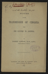 Notes on the transmission of cholera from one country to another