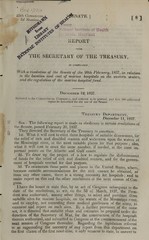 Report from the Secretary of the Treasury: in compliance with a resolution of the Senate of the 20th February, 1837, in relation to the location and cost of marine hospitals on the western waters, and the regulation of the marine hospital fund