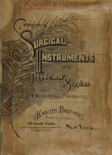 Catalogue of surgical instruments and physicians' supplies, electric and orthopedic apparatus