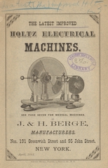 The latest improved Holtz electrical machines