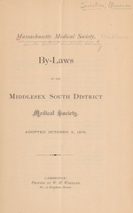 By-laws of the Middlesex South District Medical Society: adopted October 8, 1879