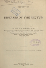 Report on diseases of the rectum
