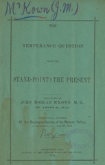 The temperance question from the standpoint of the present