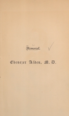 Memorial, Ebenezer Alden, M.D