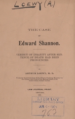 The case of Edward Shannon: verdict of insanity after sentence of death had been pronounced