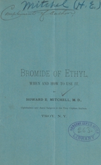 Bromide of ethyl, when and how to use it