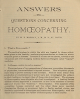 Answers to questions concerning homoeopathy