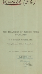 The treatment of typhoid fever in children