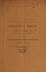 Specialties in medicine