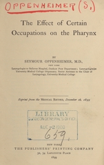 The effect of certain occupations on the pharynx