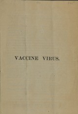 Vaccination and vaccine virus