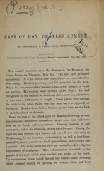 Case of Hon. Charles Sumner