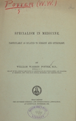 Specialism in medicine, particularly as related to surgery and gynecology