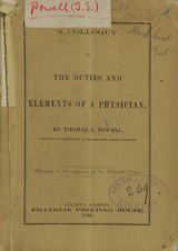 A colloquy on the duties and elements of a physician