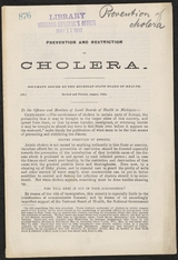 Prevention and restriction of cholera