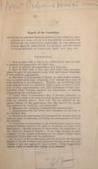 Report of the Committee appointed by the New Orleans Medical and Surgical Association, Oct. 25th, 1879, on the following subjects submitted by the Executive Committee of the American Public Health Association: to be read and discussed at their meeting at Nashville, Tenn., Nov. 18th, 1879