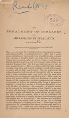 The treatment of diseases of the air-passages by inhalation