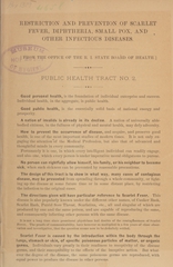 Restriction and prevention of scarlet fever, diphtheria, small pox, and other infectious diseases