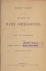 Report of the Board of Water Commissioners of the city of Rochester to the Common Council of the city of Rochester