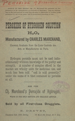 Peroxide of hydrogen solution H₂O₂, manufactured by Charles Marchand