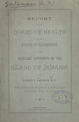 Report of the Board of Health of the State of Louisiana, on the sanitary condition of the island of Jamaica