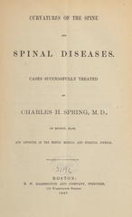 Curvatures of the spine and spinal diseases: cases successfully treated and reported in the Boston medical and surgical journal
