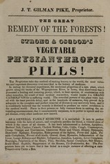 The great remedy of the forests!: Strong & Osgood's vegetable physianthropic pills!