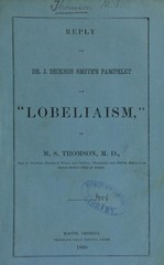 Reply to Dr. J. Dickson Smith's pamphlet on "Lobeliaism"