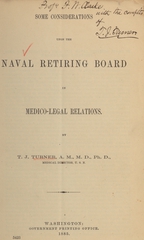 Some considerations upon the Naval Retiring Board in medico-legal relations
