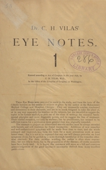 Dr. C.H. Vilas' eye notes: remedies