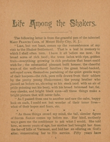 Life among the Shakers