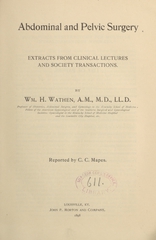 Abdominal and pelvic surgery: extracts from clinical lectures and society transactions