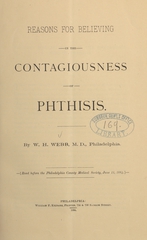 Reasons for believing in the contagiousness of phthisis