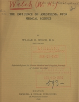The influence of anesthesia upon medical science