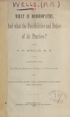 What is homoeopathy, and what the possibilities and duties of its practice?