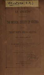 An address delivered before the Medical Society of Virginia