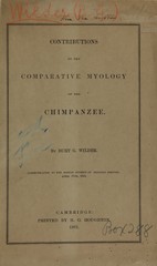 Contributions to the comparative myology of the chimpanzee