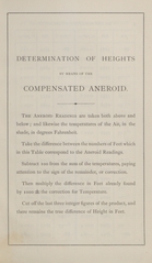 Determination of heights by means of the compensated aneroid