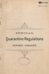 Special quarantine regulations against cholera
