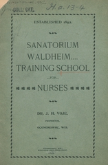 Sanatorium Waldheim Training School for Nurses