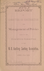 Report of Committee on construction and management of privies: made to the Executive Committee of the N.O. Auxiliary Sanitary Association, April 17th, 1880