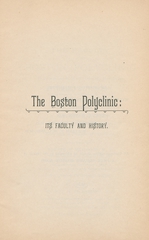Boston Polyclinic: its faculty and history