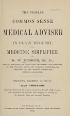 The people's common sense medical advisor in plain English: or, Medicine simplified